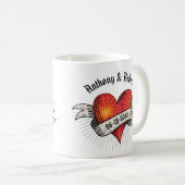 Mug Mariée et salle de classe du coeur rouge moderne (Devant droit)
