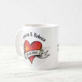 Mug Mariée et salle de classe du coeur rouge moderne (Devant gauche)