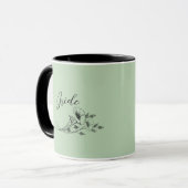 Mug Mariée Fleur Sauvage Doodles Sage (Devant gauche)