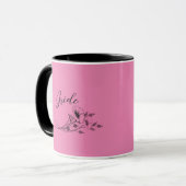 Mug Mariée Fleurs Sauvages Rose Doodles  (Devant gauche)