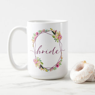 Mug Mariée Florale Chic Blooming Menthe & Rose Blush