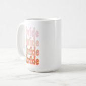 Mug Mariée mignonne rétro orange, personnalisé (Devant gauche)