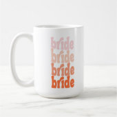 Mug Mariée mignonne rétro orange, personnalisé (Gauche)