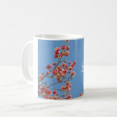 Mug Mariée Mug, Fleurs roses, Texte dit Mariée (Devant gauche)