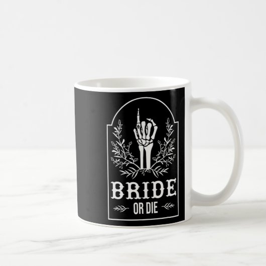 Mug Mariée ou mourir squelette main gothique enterreme (Droite)