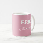 Mug Mariée Personnalisée Rose Et Blanc Nom (Devant droit)