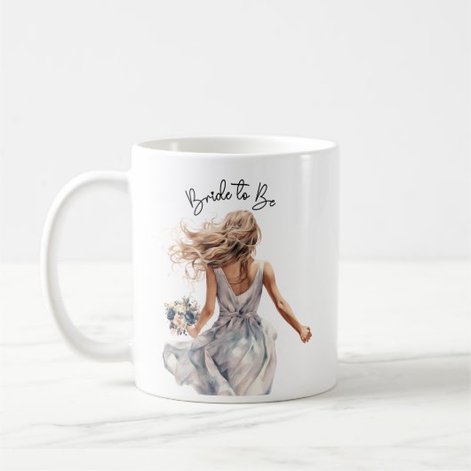 Mug Mariée Pour Être Belle Mariée Aquarelle Art (Gauche)