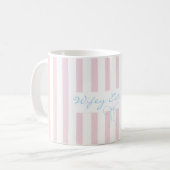 Mug Mariée rosewater rose rayée (Devant gauche)