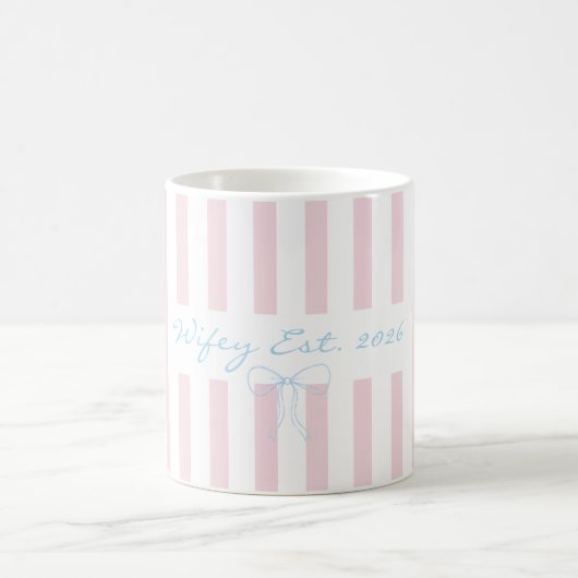 Mug Mariée rosewater rose rayée (Centre)