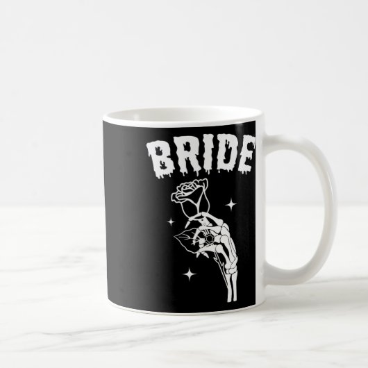 Mug Mariée Skeleton Mariage main Halloween Couples Mat (Droite)