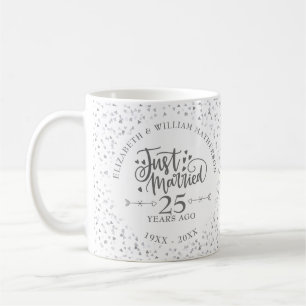 Mug Mariés à peine 25e anniversaire de mariage Cœurs d
