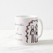 Mug Mariés en forme de bonhommes personnalisés pour ma (Devant droit)