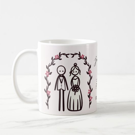 Mug Mariés en forme de bonhommes personnalisés pour ma (Gauche)