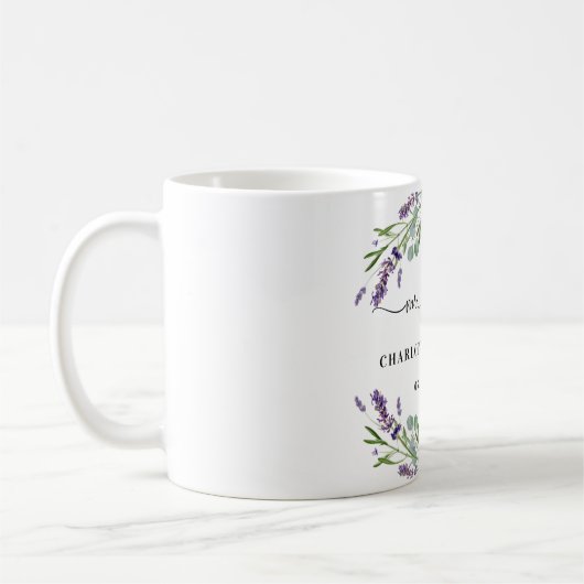 Mug Mariés nouveau mariés lavande mariage (Gauche)