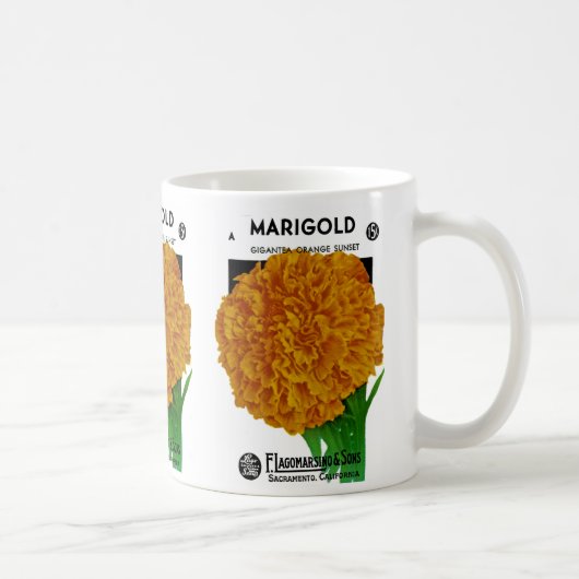 Mug Marigold Vintage Seed Packet (Droite)