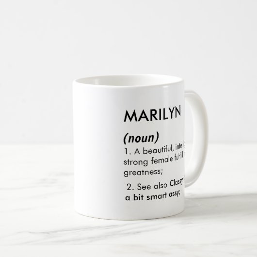 Mug Marilyn name, Editable name, Custom name (Devant droit)