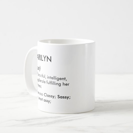 Mug Marilyn name, Editable name, Custom name (Devant gauche)