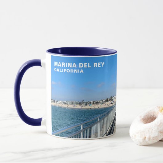 Mug Marina Del Rey, CA - Plage / Canal (Avec donut)