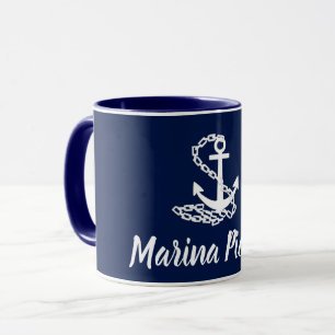 Mug Marina Piccola - Style Maritime Musique Bleue Et B