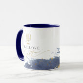 Mug Marine Aquarelle Menorah Live Love Light Hanoukka (Devant gauche)