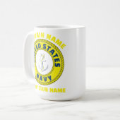 Mug Marine bleu Ancre capitaine nautique voile été (Devant gauche)
