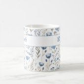 Mug Marine Bleu Aquarelle Fleurs sauvages Populaire No (Centre)