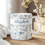 Mug Marine Bleu Aquarelle Fleurs sauvages Populaire No<br><div class="desc">Profitez de votre boisson préférée en style avec "Marine Blue Watercolor Fleurs sauvages Poppy Custom Name Coffee Mug." Cette charmant tasse présente un design d'aquarelle délicat avec des pavots bleu marine et des fleurs sauvages, créant une esthétique sereine et élégante. Le motif floral complexe s'enroule autour de la tasse, offrant...</div>