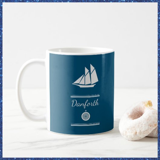 Mug Marine bleu et blanc Nautique