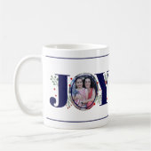 Mug Marine bleu Joie avec baies photo de Noël (Gauche)