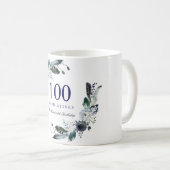 Mug Marine Bleu noir blanc Flore 100e anniversaire Cad (Devant droit)