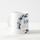 Mug Marine Bleu noir blanc Flore 100e anniversaire Cad (Devant gauche)