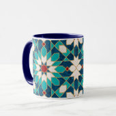 Mug Marine Bleu Turquoise Blanc Marbre Rouge Marbre Ma (Devant gauche)