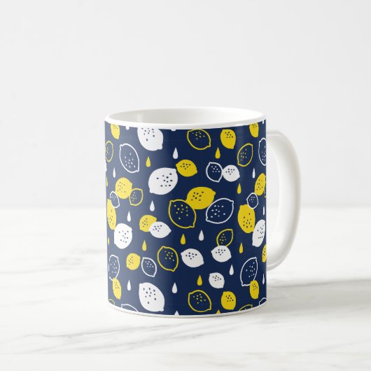 Mug Marine Blue Lemon Art - Refresh Citrus Design (Devant droit)