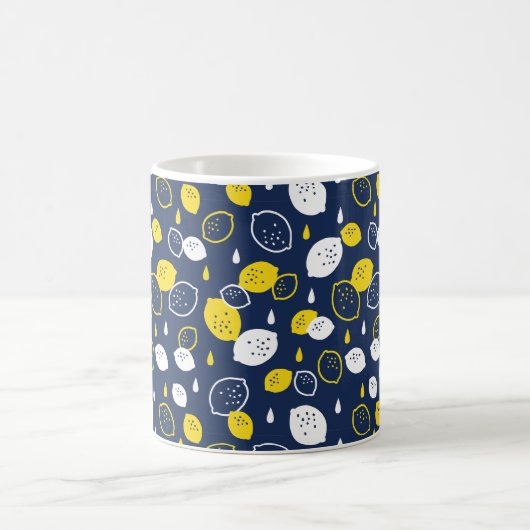Mug Marine Blue Lemon Art - Refresh Citrus Design (Centre)
