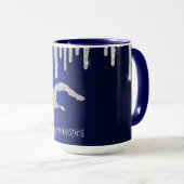 Mug Marine Blue Metallic Argent Sparkle Gymnastique (Devant droit)