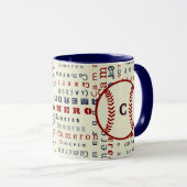 Mug Marine Blue Monogram Nom Cadeaux Enfants garçons b (Devant droit)