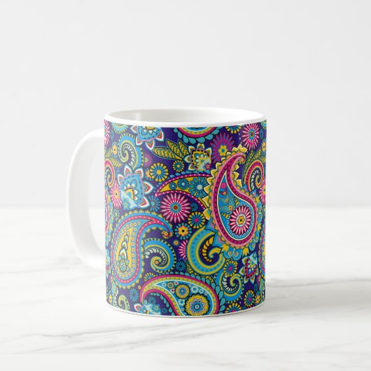 Mug Marine Blue Paisley (Devant gauche)