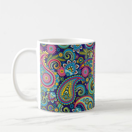 Mug Marine Blue Paisley (Gauche)