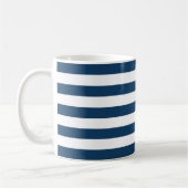 Mug Marine Blue Stripes, Motif rayé, Votre nom (Gauche)