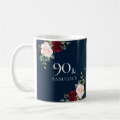 Mug Marine Burgundy Blush Femme 90e anniversaire fête (Gauche)
