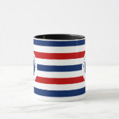 Mug Marine marine marine Bleu Rouge Blanc rayures Ancr (Centre)