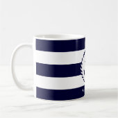 Mug Marine Nautique Moderne Bleu Étalé Et Ancre (Gauche)