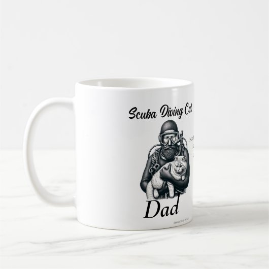 Mug Marine Plongée Chat Papa (Gauche)