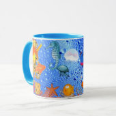 Mug Marine tropicale Vie marine Poisson Bleu Océan Bul (Devant gauche)