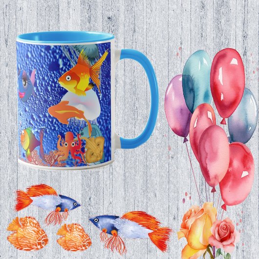 Mug Marine tropicale Vie marine Poisson Bleu Océan Bul