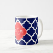 Mug Marine Whats Marocain #5 Coral Rouge 3 Monogramme  (Devant droit)