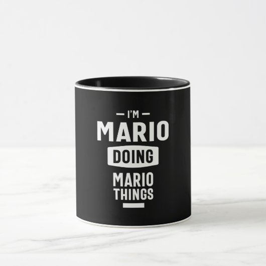 Mug Mario Nom personnalisé Cadeau Anniversaire (Centre)
