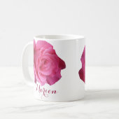Mug Marion nom personnalisable rose fleurs boho (Devant gauche)