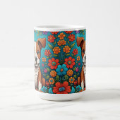 Mug Marionnette mignonne avec Fleurs d'Art folklorique (Centre)