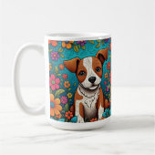 Mug Marionnette mignonne avec Fleurs d'Art folklorique (Gauche)
